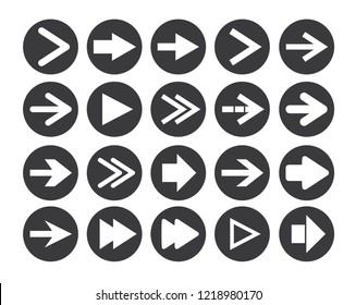 Conjunto de iconos de signo de flecha. Ilustración vectorial.