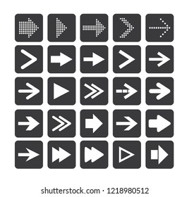 Arrow sign icon set. Vector illustration.