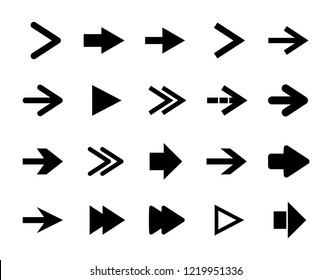 Arrow sign icon set. Vector illustration.