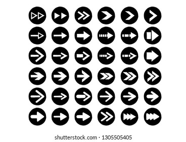 Arrow sign icon set. Vector illustration.