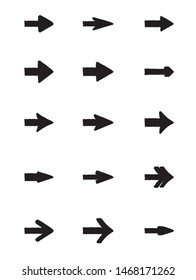 Arrow sign icon set. Vector illustration.