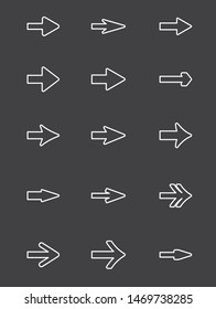 Arrow sign icon set. Vector illustration.