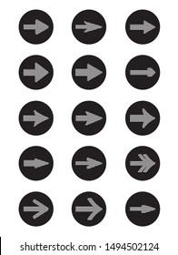 Arrow sign icon set. Vector illustration.