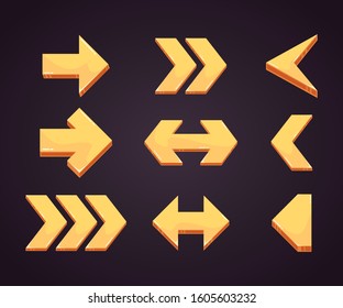 Arrow sign icon set. Vector illustration, flat design. in 3d style
