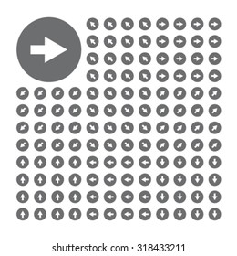 Arrow sign icon set for web design website 