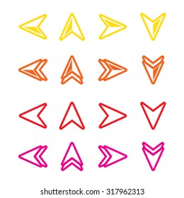 Arrow sign icon set for Website