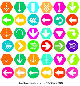 Arrow sign icon. Simple circle shape internet button