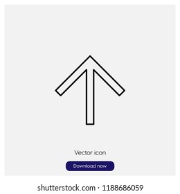 Up arrow sign icon in trendy flat style isolated on grey background, modern symbol vector illustration for web