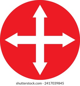 Arrow sign icon. Up, down, left, right arrow icon for app, logo, symbol, website, banner design. Plus sign icon on button.