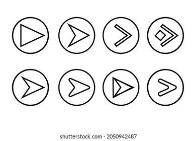 Arrow sign icon vector set. Next illustration sign collection. modern simple arrow. Vector illustration