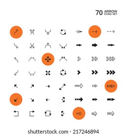 Arrow sign icons set. Vector illustration