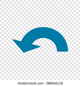 Arrow sign illustration. Vector. Cerulean icon on transparent background.