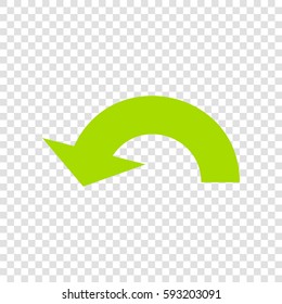 Arrow sign illustration. Vector. Chartreuse icon on transparent background.