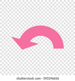 Arrow sign illustration. Vector. Cyclamen icon on transparent background.