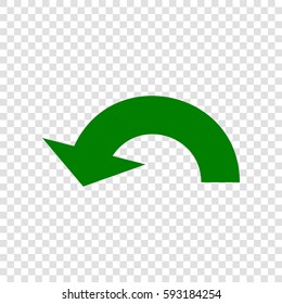 Arrow sign illustration. Vector. Dark green icon on transparent background.