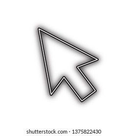 Arrow sign illustration. Vector. Double contour black icon with soft shadow at white background. Isolated.