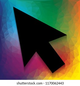 Arrow sign illustration. Vector. Flat style black icon on white.