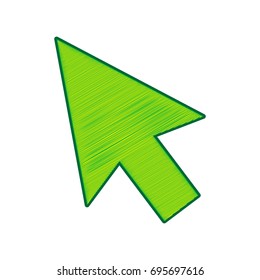 Arrow sign illustration. Vector. Lemon scribble icon on white background. Isolated