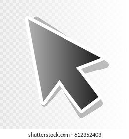 Arrow sign illustration. Vector. New year blackish icon on transparent background with transition.