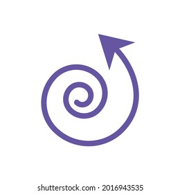 An arrow sign indicating a roundabout. For the design of applications and sites.