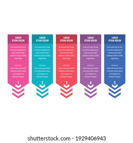 arrow sign infographic template. web, internet, annual report, magazine infographic template. five options infographic template
