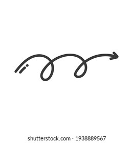 Arrow sign isolated on white background. Hand drawn doodle design graphic elements. scribble arrow