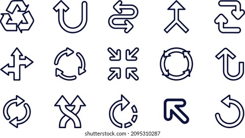 Arrow Sign Line Icons vector design 