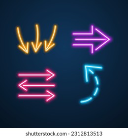 vector de efecto neón de signo de flecha