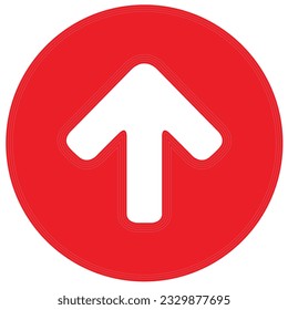 arrow sign on red circle for direction ,one way. symbol vector illustration