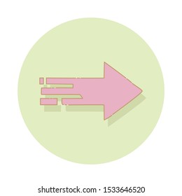 Arrow sign on a soft green background, hand drawn with a doodle illustration design