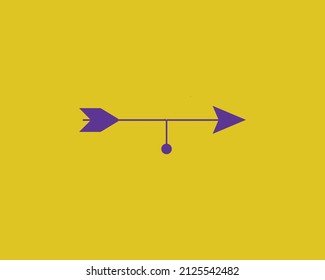 Signo de flecha en una dirección con fondo amarillo