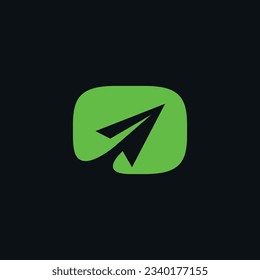Signo de flecha arriba o avión de papel. Símbolo vector.