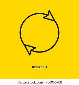 Arrow sign refresh icon rotation loop pictogram. Reload signs, sync symbol, arrow icons, update icon