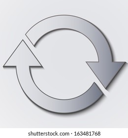 Arrow sign reload refresh rotation loop pictogram set simple black icon on white background, Vector