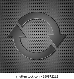 Arrow sign reload refresh rotation loop pictogram set simple icon on background, Vector