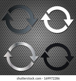 Arrow sign reload refresh rotation loop pictogram set simple icon on background, Vector