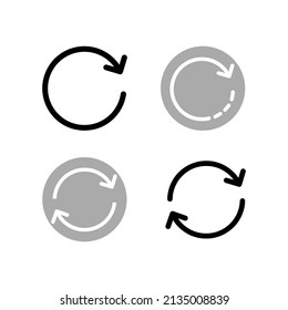 Arrow sign reload refresh rotation loop pictogram isolated on white background. vector illustration