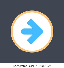 Arrow sign in a round icon. Web button is created in flat style. The design graphic element is saved as a vector illustration in the EPS file format.