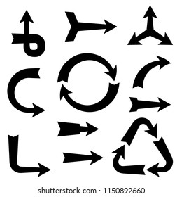 Arrow sign set. Isolated on white background.Vector illustration