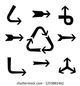 Arrow sign set. Isolated on white background.Vector illustration