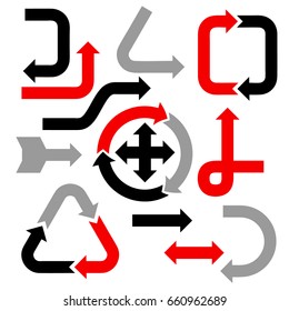 Arrow sign set. Isolated on white background.Vector illustration.