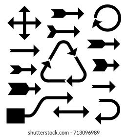 Arrow sign set. Isolated on white background.Vector illustration