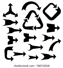 Arrow sign set. Isolated on white background.Vector illustration