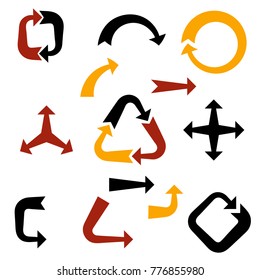 Arrow sign set. Isolated on white background.Vector illustration.