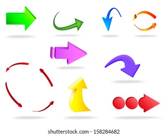 arrow sign set. Vector illustration 