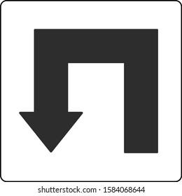 Arrow sign showing turn left back
