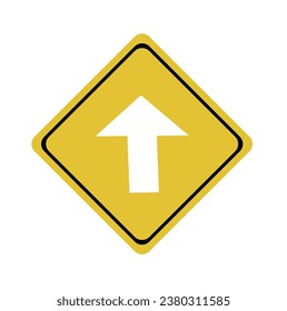 arrow sign signboard, warning sign, traffic sign, go forward, left turn sign
