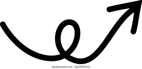 Arrow Sign Silhouette Design On White Background
