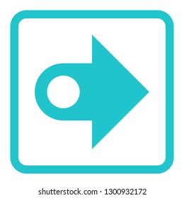 Arrow sign in square icon created in thin line style. Green circle shape isolated on white background. The graphic element for design saved as a vector illustration in the EPS file format.