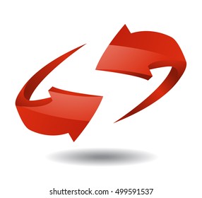 Arrow sign vector illustration on white